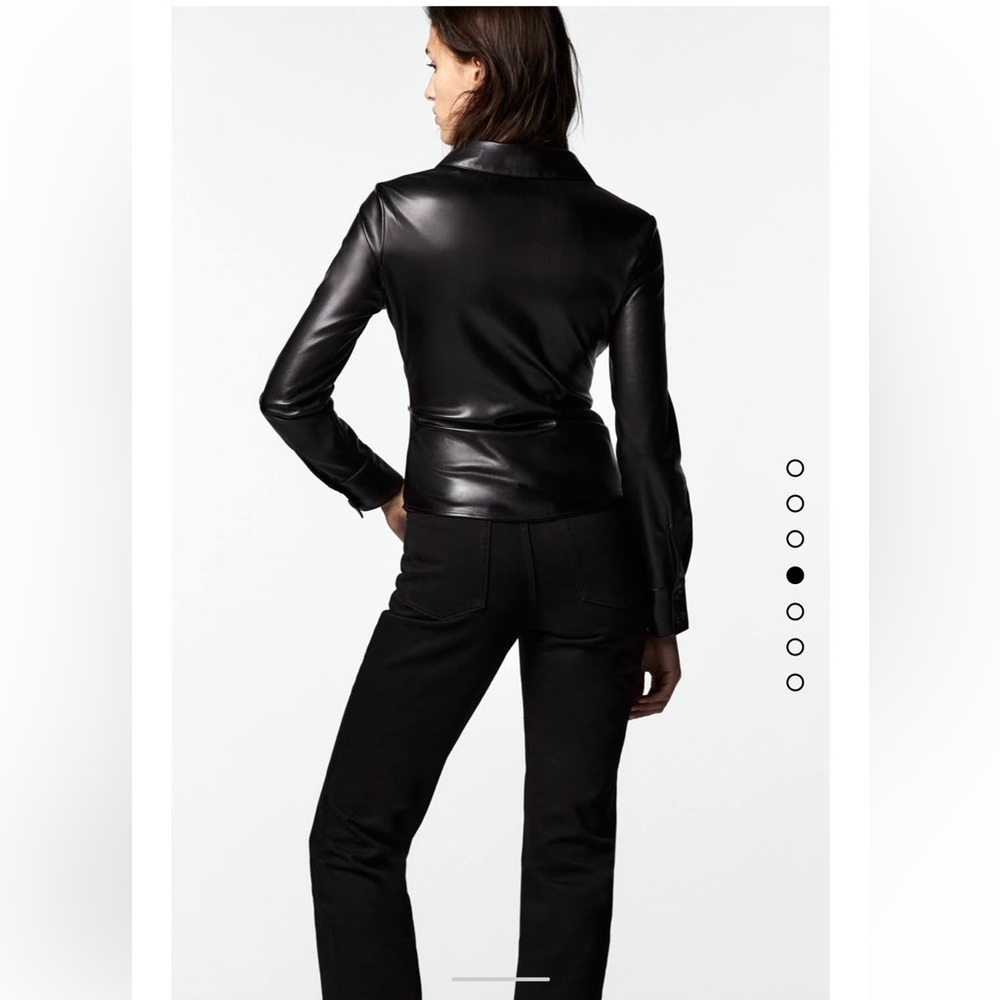 Zara Fitted Faux Leather Shirt - Picture 8 of 8